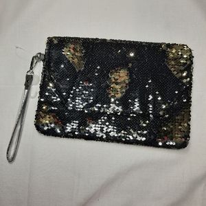 Flip Sequin Clutch black/gold
